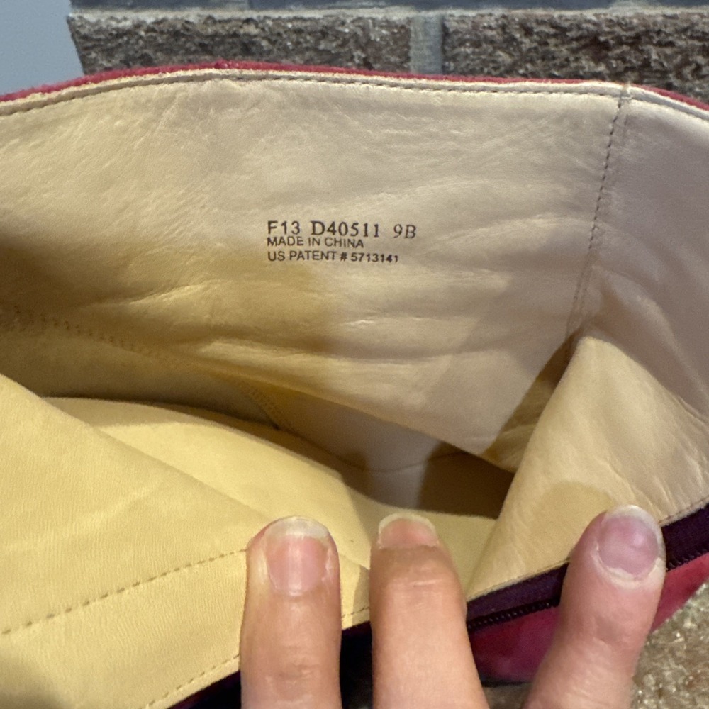 Cole‎ Haan Red Winery Suede Wedge Booties Size 9B F13 D40511 - Picture 8 of 16